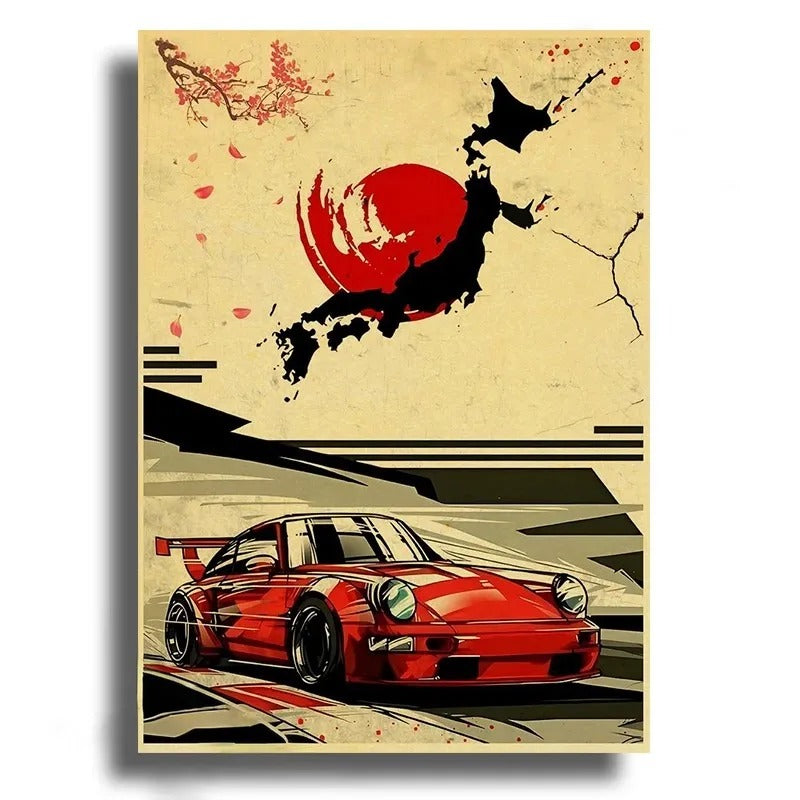 Винтидж Постер Porsche 911 (A3)